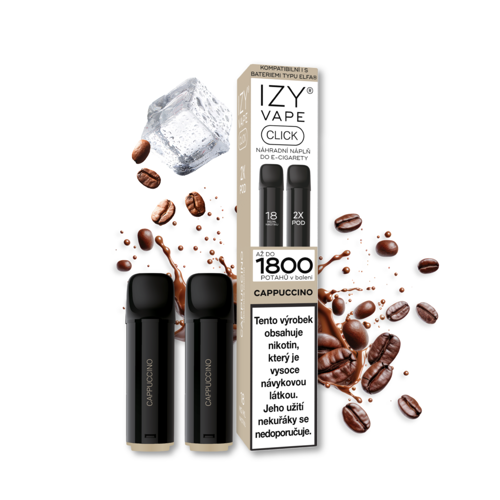 Levně IZY VAPE IZY CLICK 2x2ml Cappuccino 18mg Black 1bal