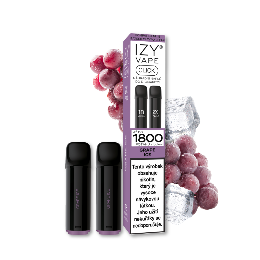 Levně IZY VAPE IZY CLICK 2x2ml Grape ICE 18mg Black 1bal