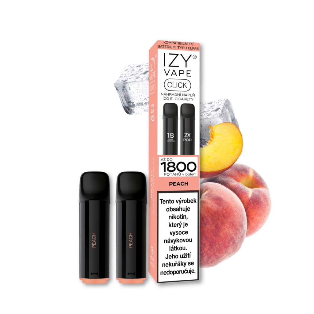 Levně IZY VAPE IZY CLICK 2x2ml Peach 18mg Black 1bal