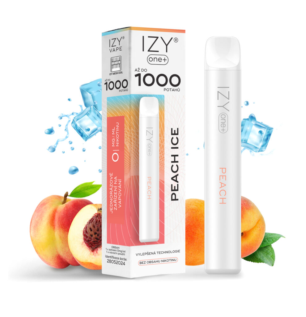 Levně IZY VAPE IZY VAPE ONE+ Peach Ice 0mg White 1bal