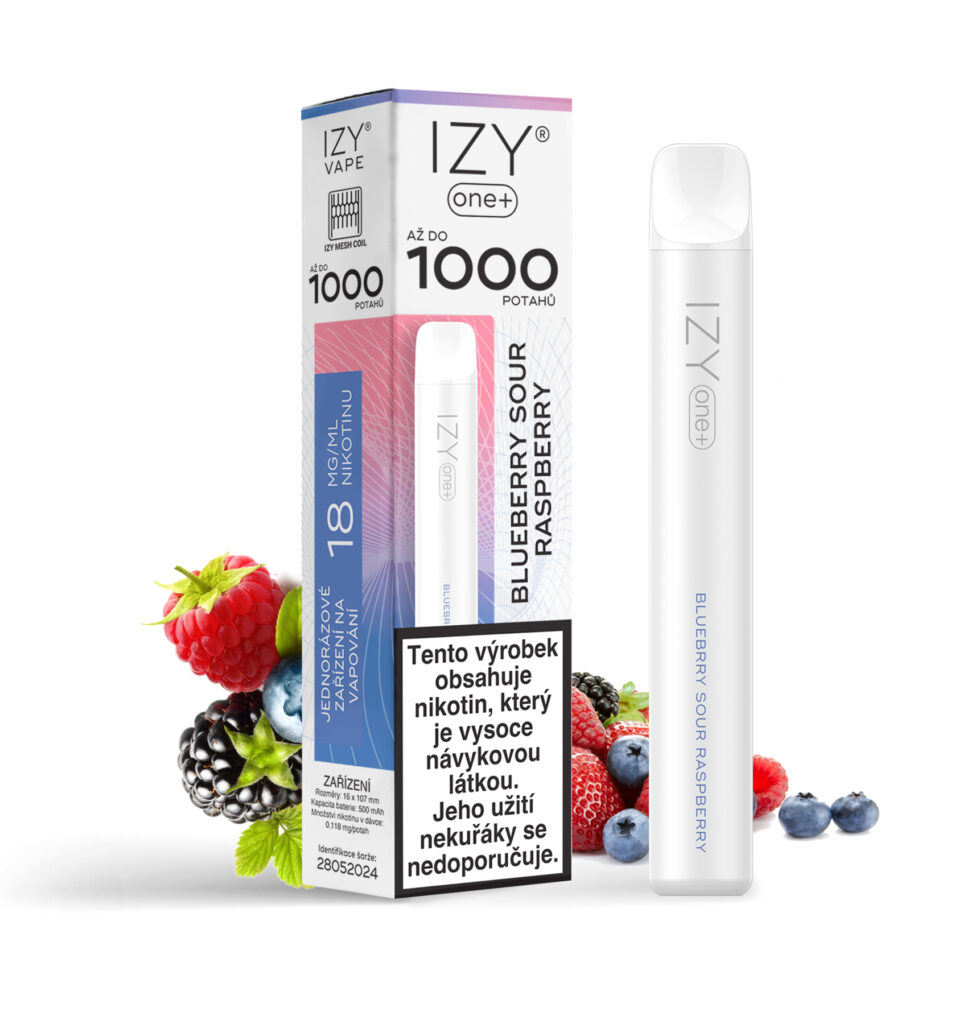 Levně IZY VAPE IZY VAPE ONE+ Blueberry Sour Raspberry 18mg White 1bal